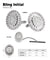Vittorio Vico Bling Initial Cufflinks & Tie Tack Set in Gift Box