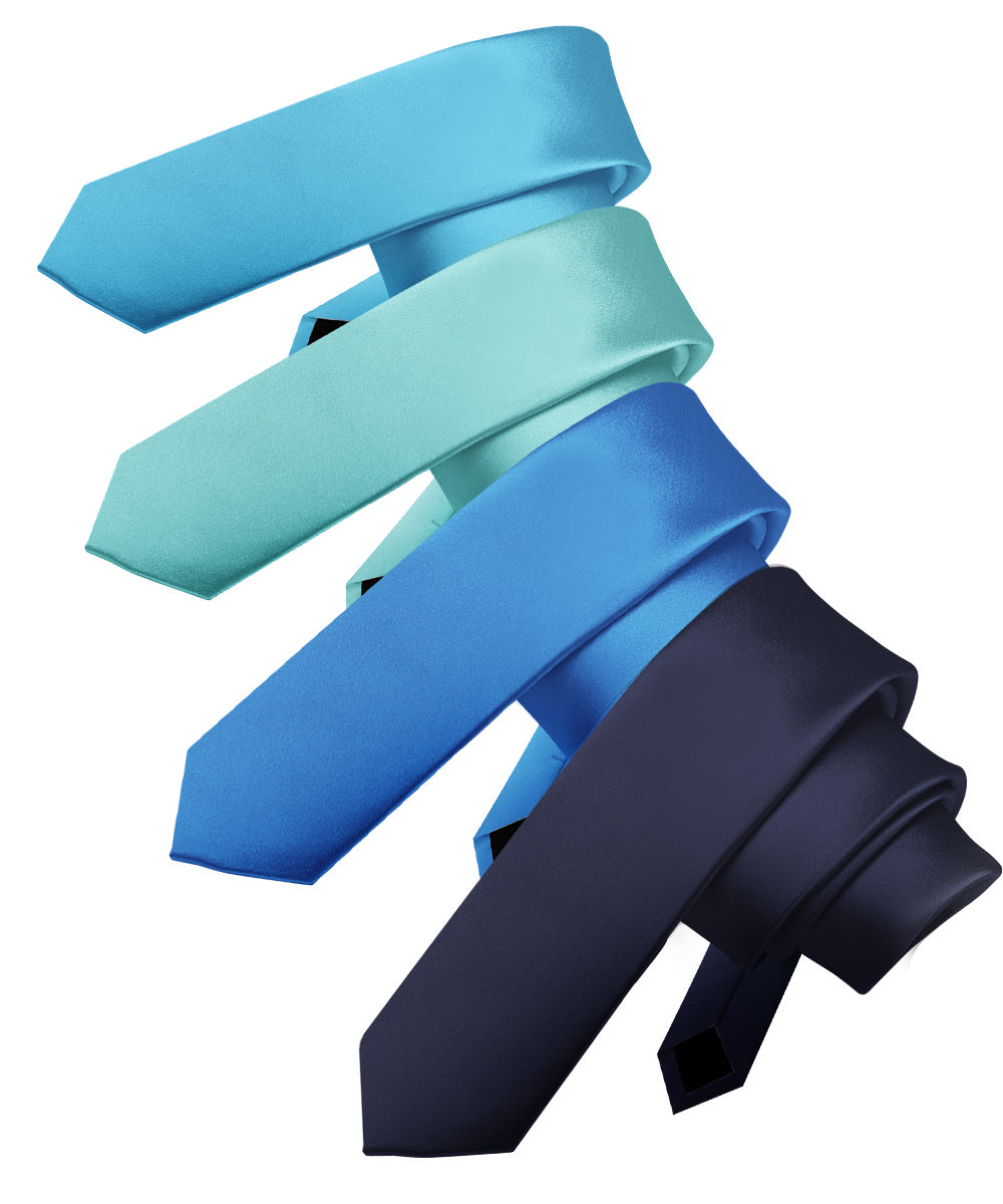 Vittorio Farina Men's Satin Skinny Necktie (Multipack)