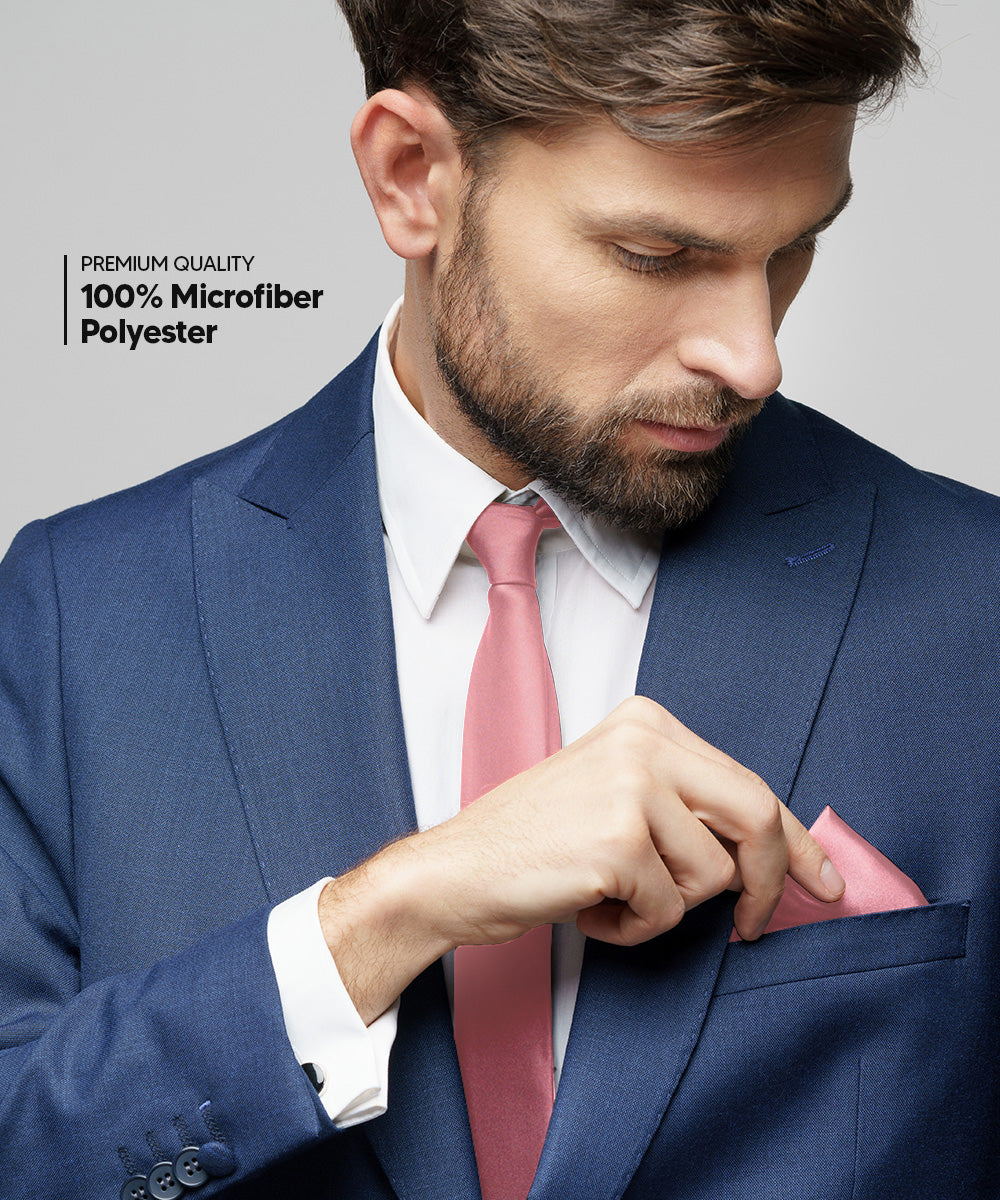 Vittorio Farina Men's Satin Necktie &amp; Pocket Square