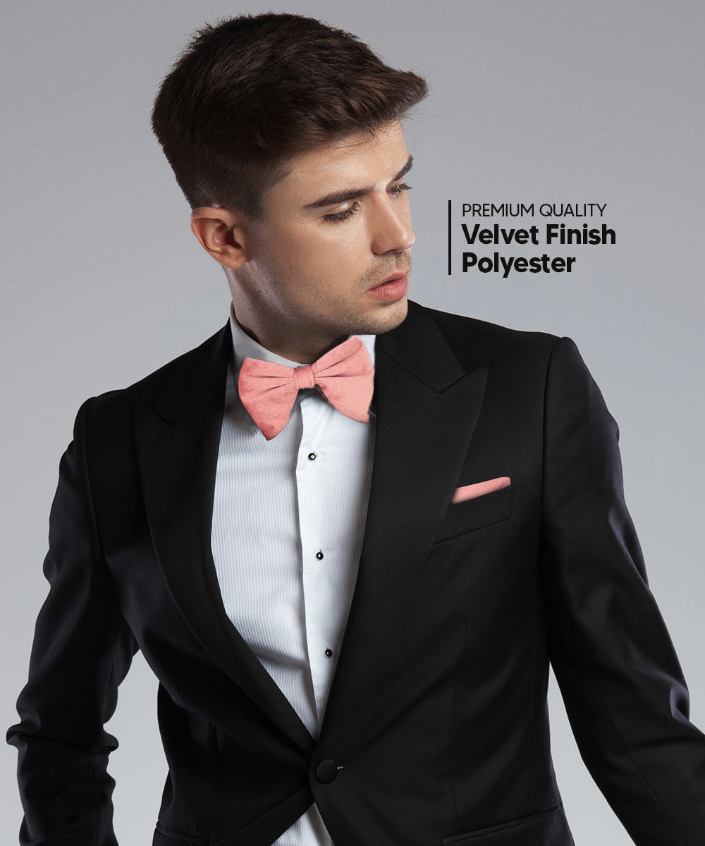 Vittorio Farina Men's Velvet Teardrop Bow Tie &amp; Pocket Square in Gift Box