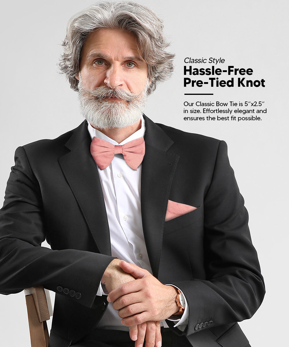 Vittorio Farina Men's Velvet Teardrop Bow Tie &amp; Pocket Square in Gift Box