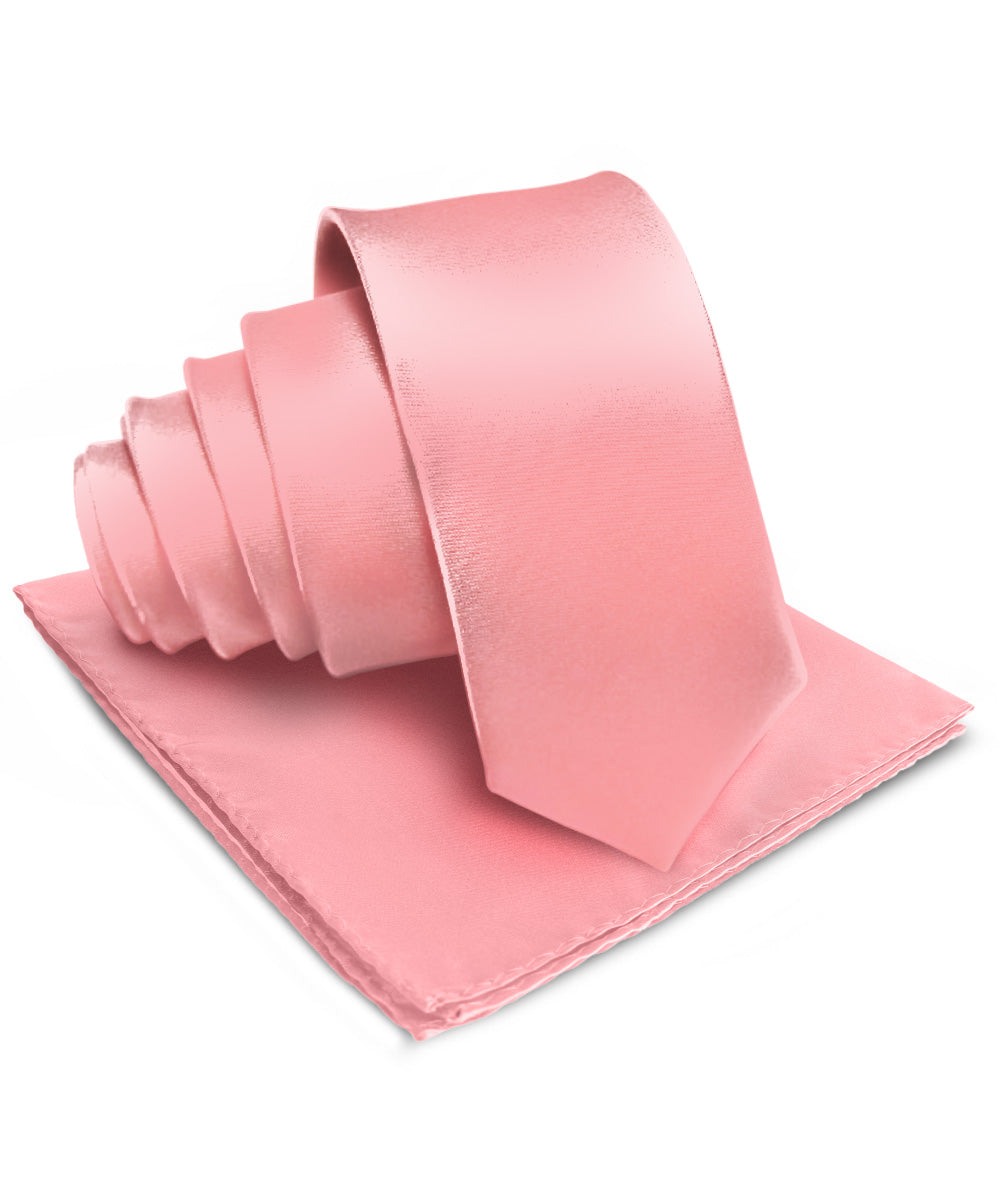 Vittorio Farina Men's Satin Necktie &amp; Pocket Square