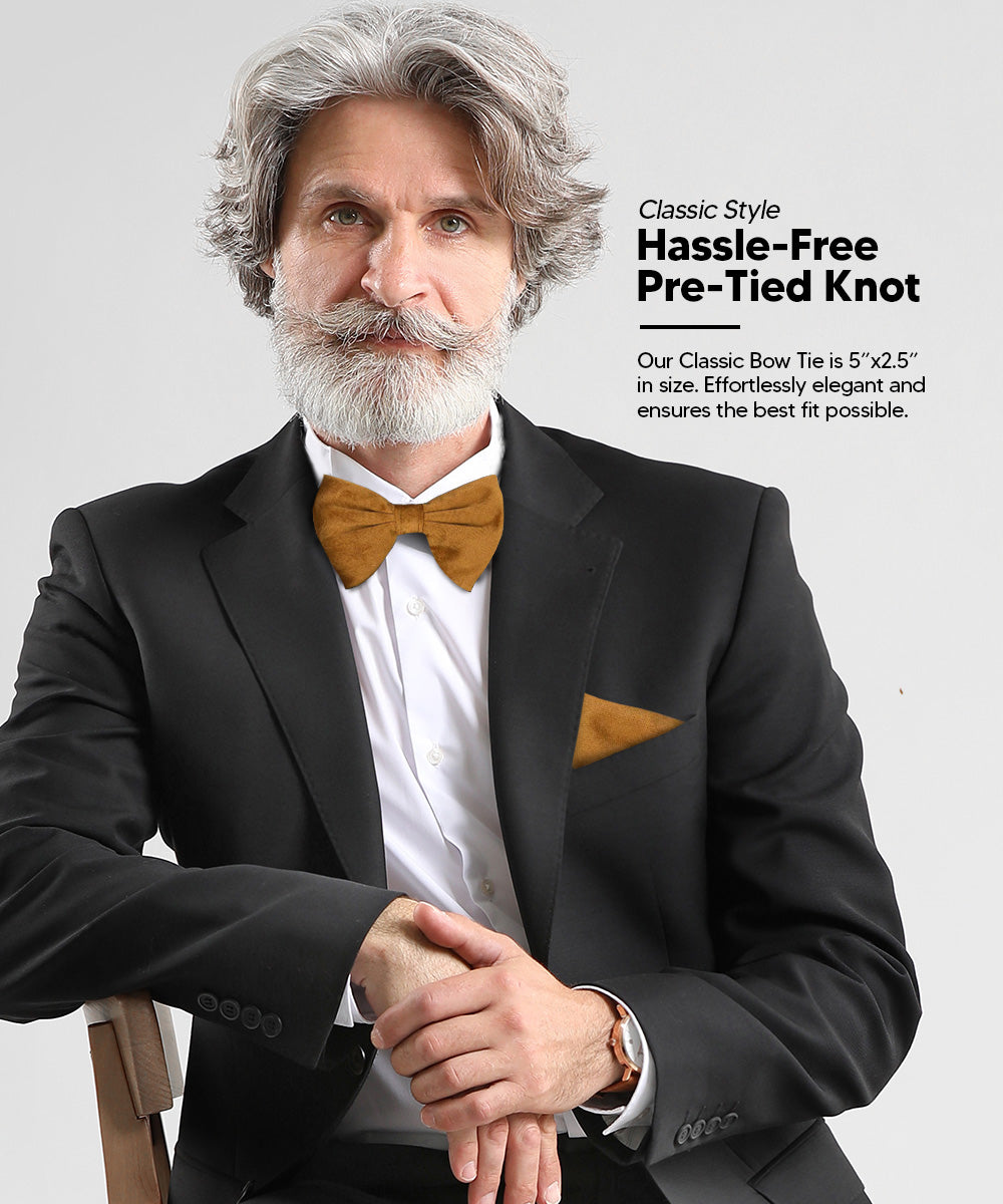 Vittorio Farina Men's Velvet Teardrop Bow Tie &amp; Pocket Square in Gift Box