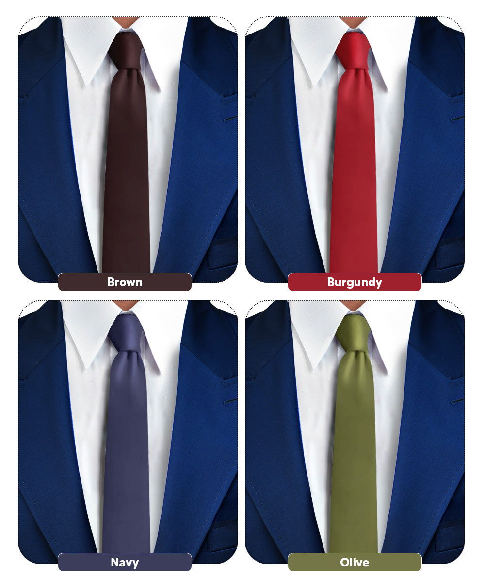 Vittorio Farina Men's Satin Skinny Necktie (Multipack)