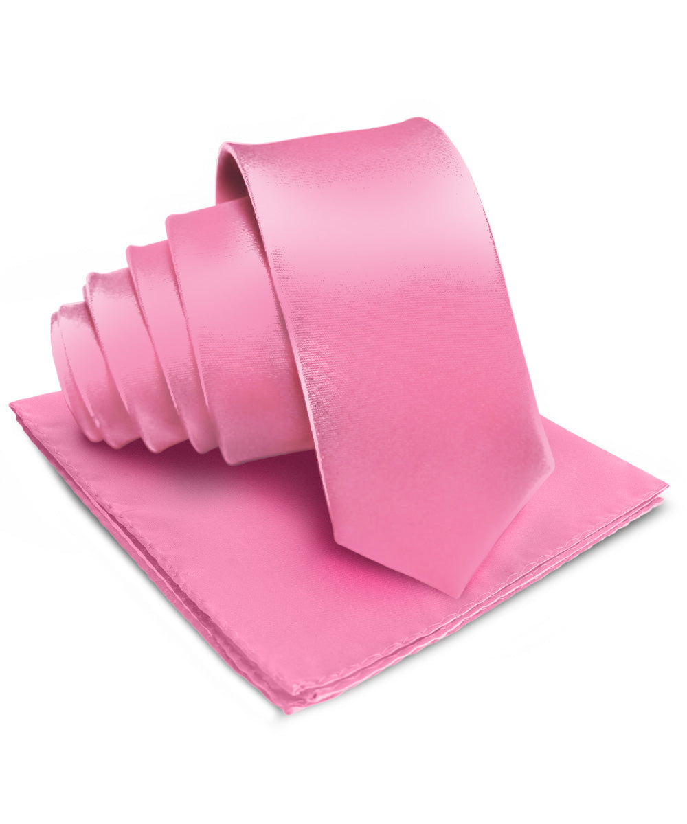 Vittorio Farina Men's Satin Necktie &amp; Pocket Square