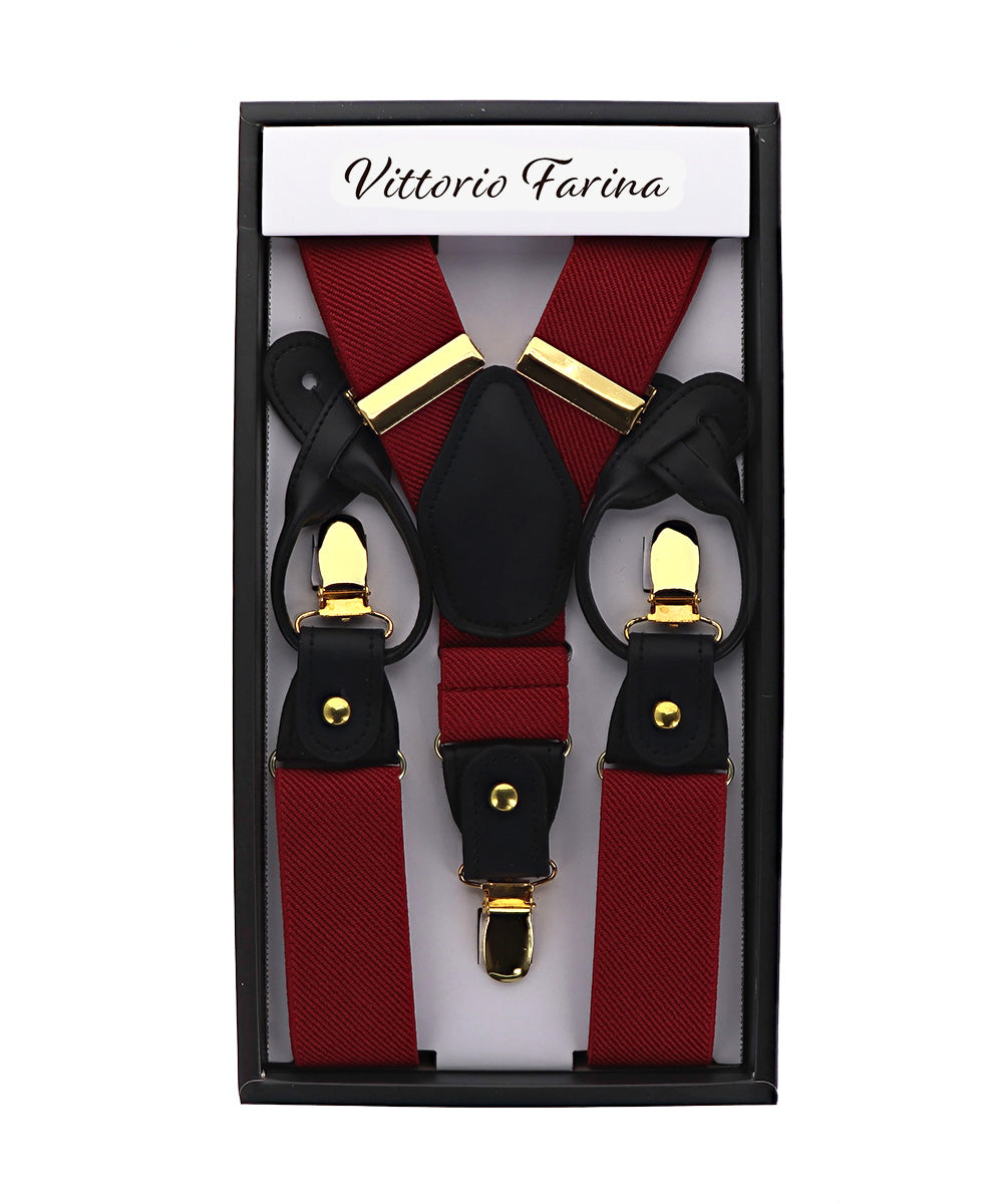 Vittorio Farina Men's Convertible Suspender in Gift Box: 70% Polyester &amp; 30% Elastomer