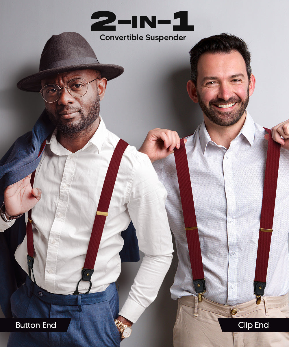 Vittorio Farina Men's Convertible Suspender in Gift Box: 70% Polyester &amp; 30% Elastomer