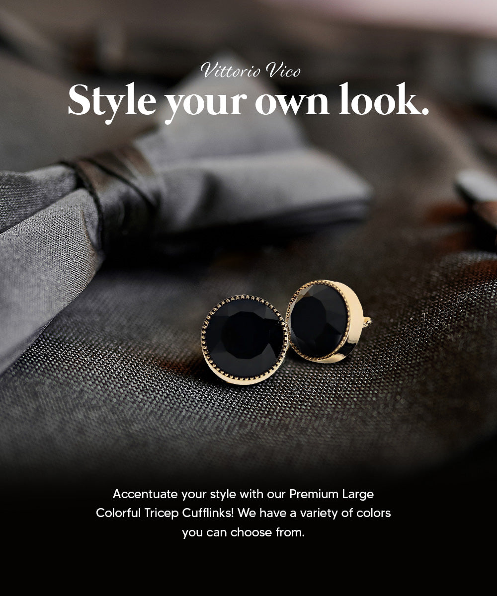 Vittorio Vico Large Colorful Tricep Colorstone Cufflinks: CL16XX Series