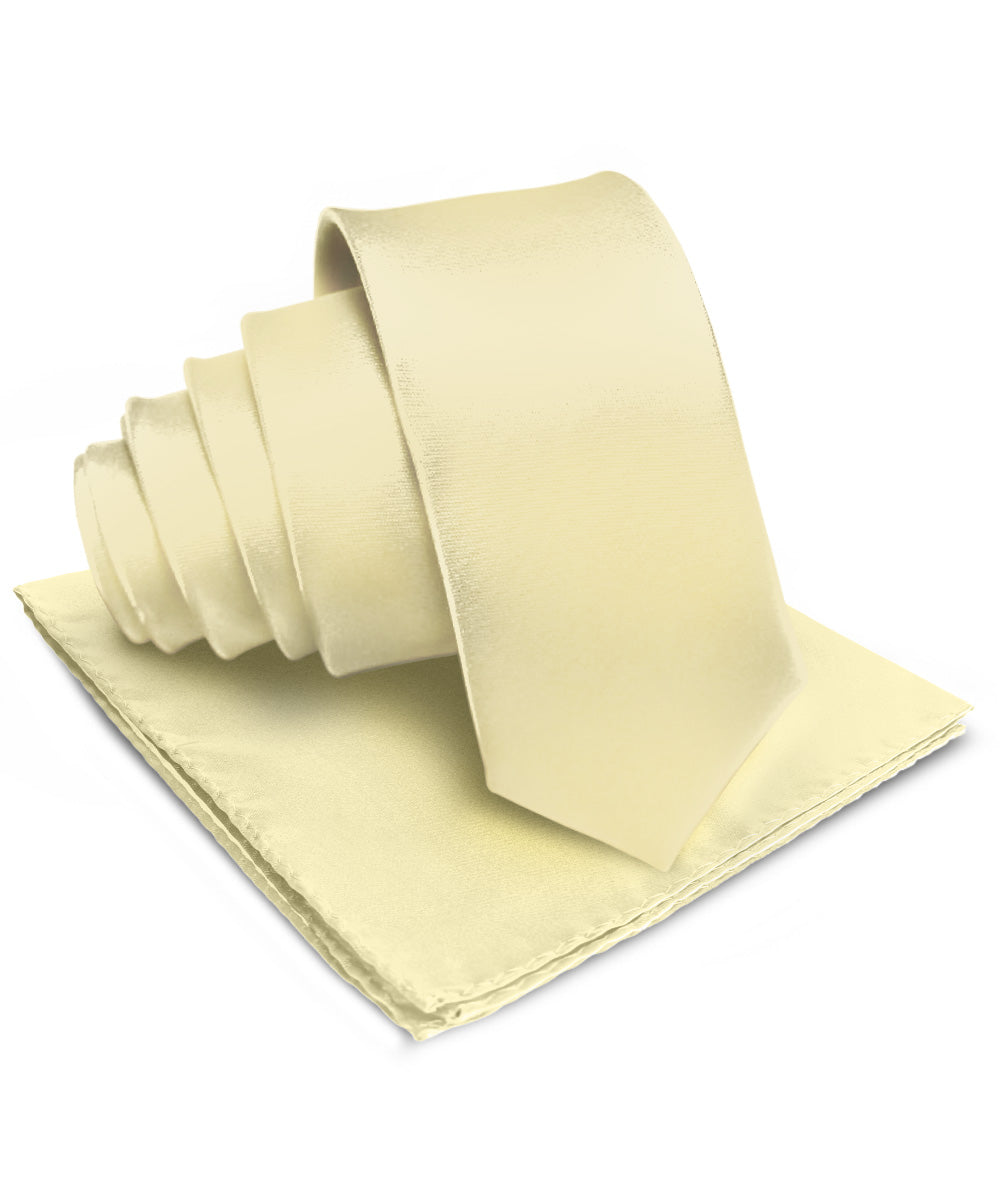 Vittorio Farina Men's Satin Necktie &amp; Pocket Square