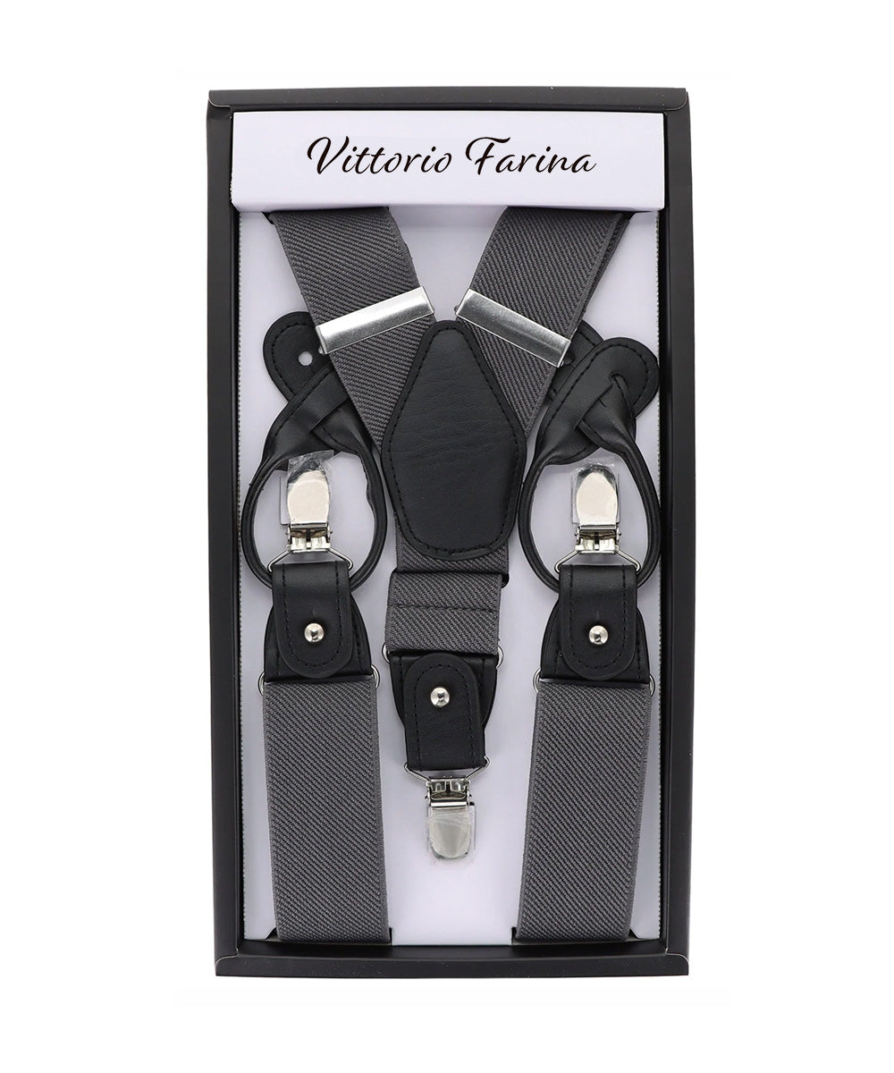 Vittorio Farina Men's Convertible Suspender in Gift Box: 70% Polyester &amp; 30% Elastomer