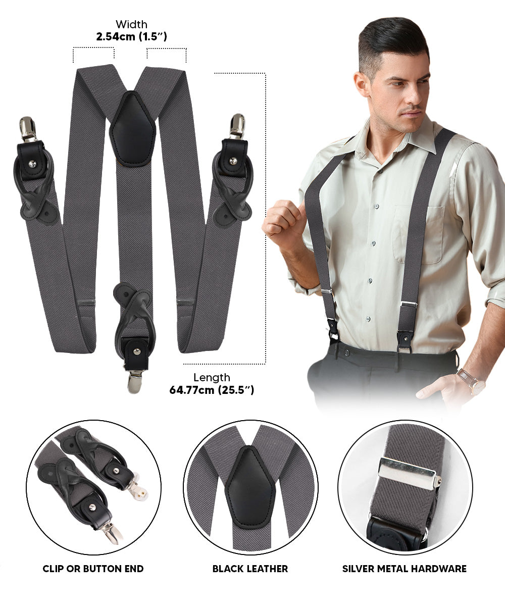 Vittorio Farina Men's Convertible Suspender in Gift Box: 70% Polyester &amp; 30% Elastomer