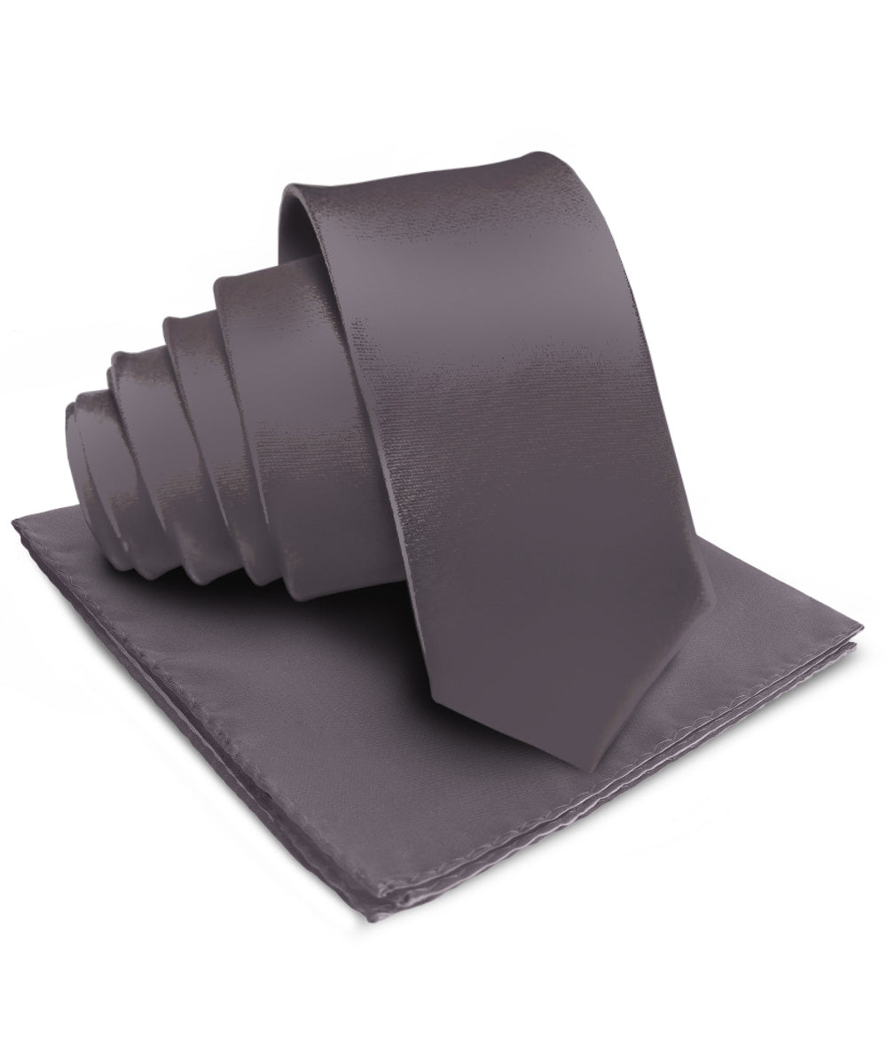 Vittorio Farina Men's Satin Necktie &amp; Pocket Square