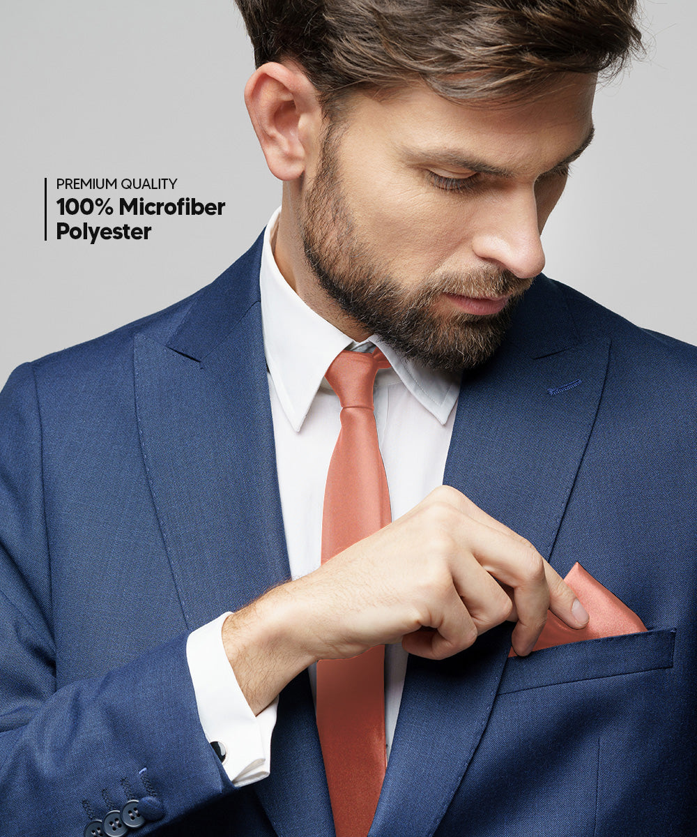 Vittorio Farina Men's Satin Necktie &amp; Pocket Square