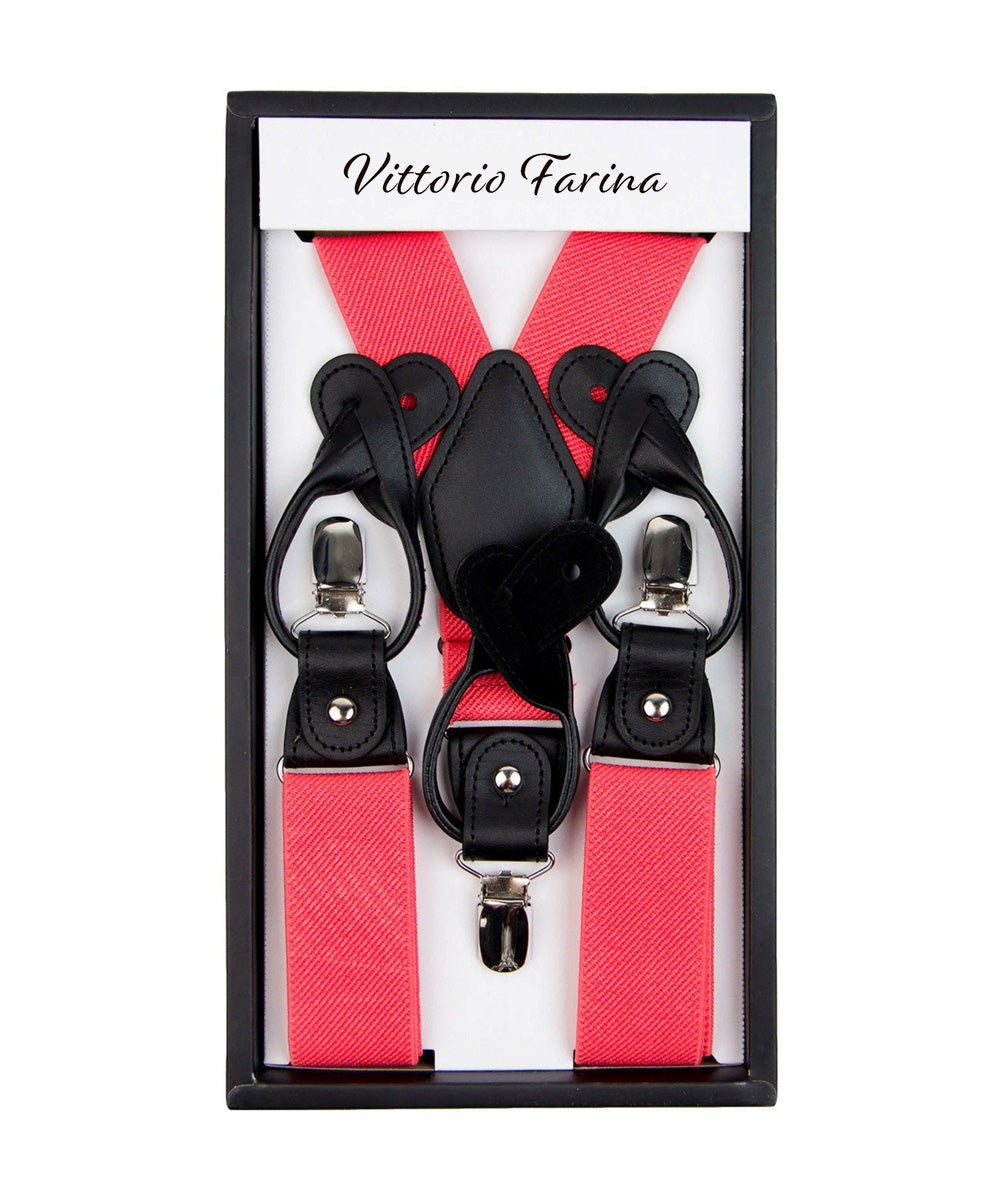 Vittorio Farina Men's Convertible Suspender in Gift Box: 70% Polyester &amp; 30% Elastomer