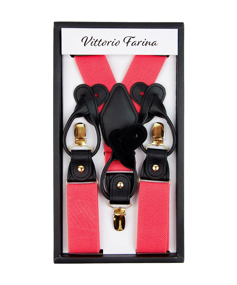Vittorio Farina Men's Convertible Suspender in Gift Box: 70% Polyester &amp; 30% Elastomer