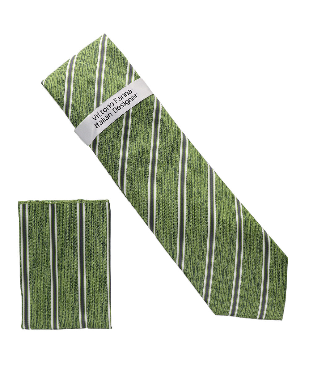 Vittorio Farina Men's Geometric Design Necktie &amp; Pocket Square
