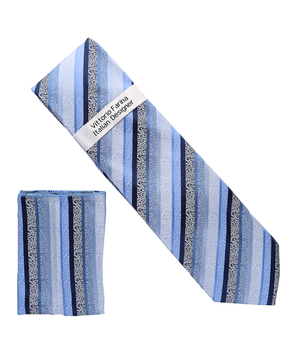 Vittorio Farina Men's Geometric Design Necktie &amp; Pocket Square
