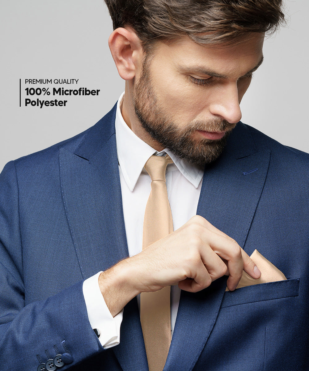 Vittorio Farina Men's Satin Necktie &amp; Pocket Square