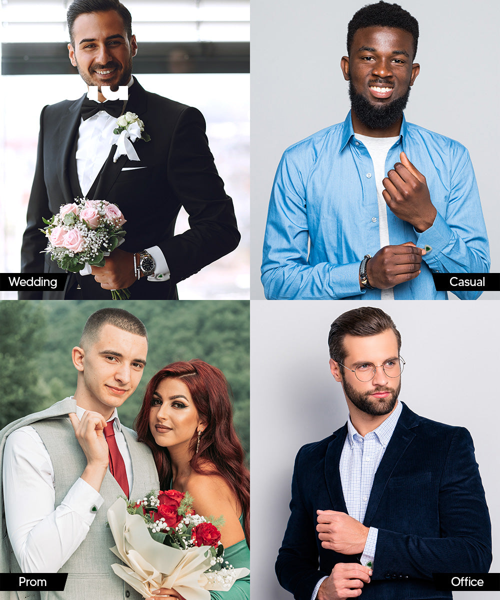 Vittorio Vico Men's Large Triangular Crystal Diamond Set Cufflinks: CL72XX Series