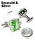 Vittorio Vico Princess Cut Colorstone Cufflinks: CL13XX Series