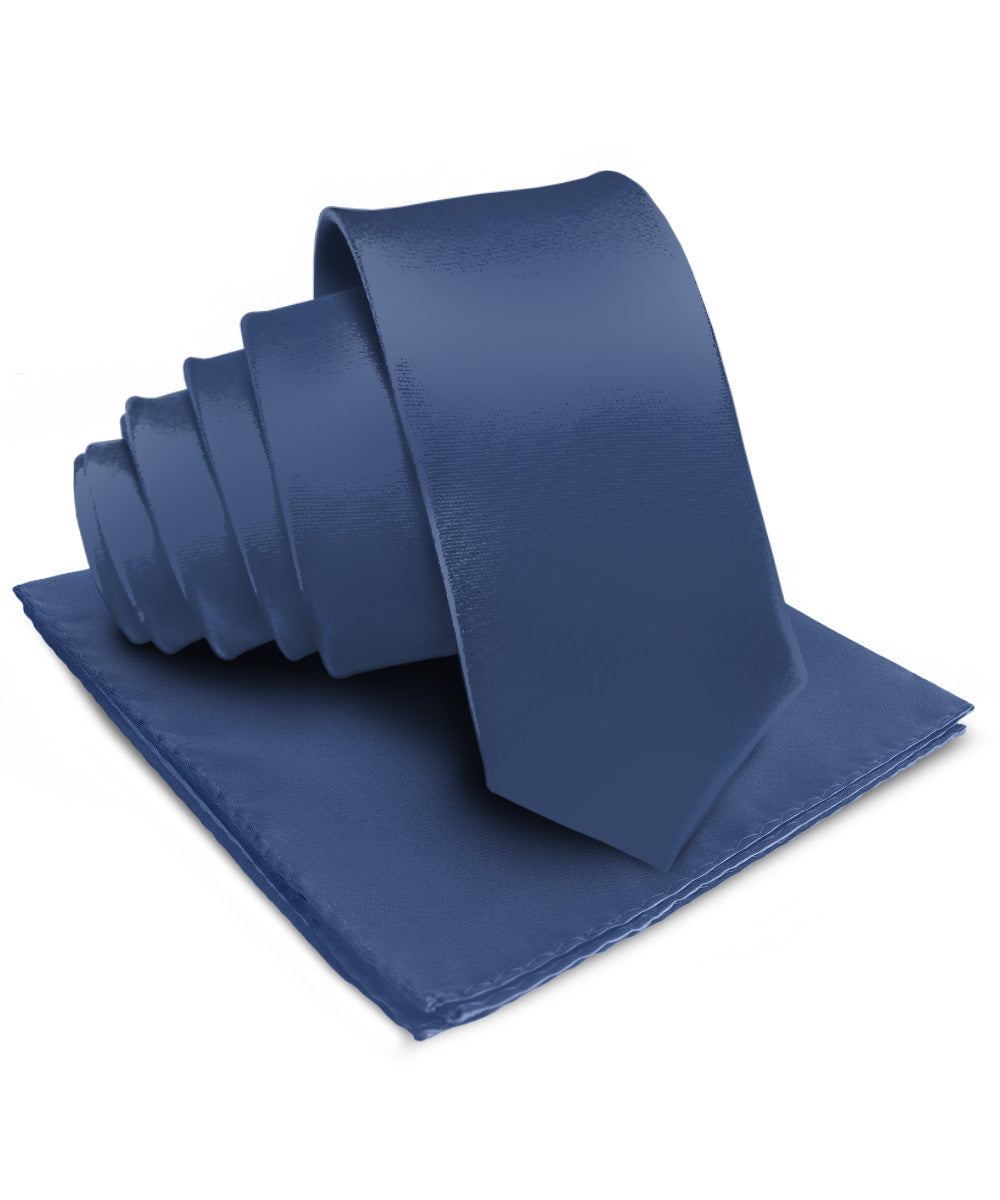 Vittorio Farina Men's Satin Necktie &amp; Pocket Square