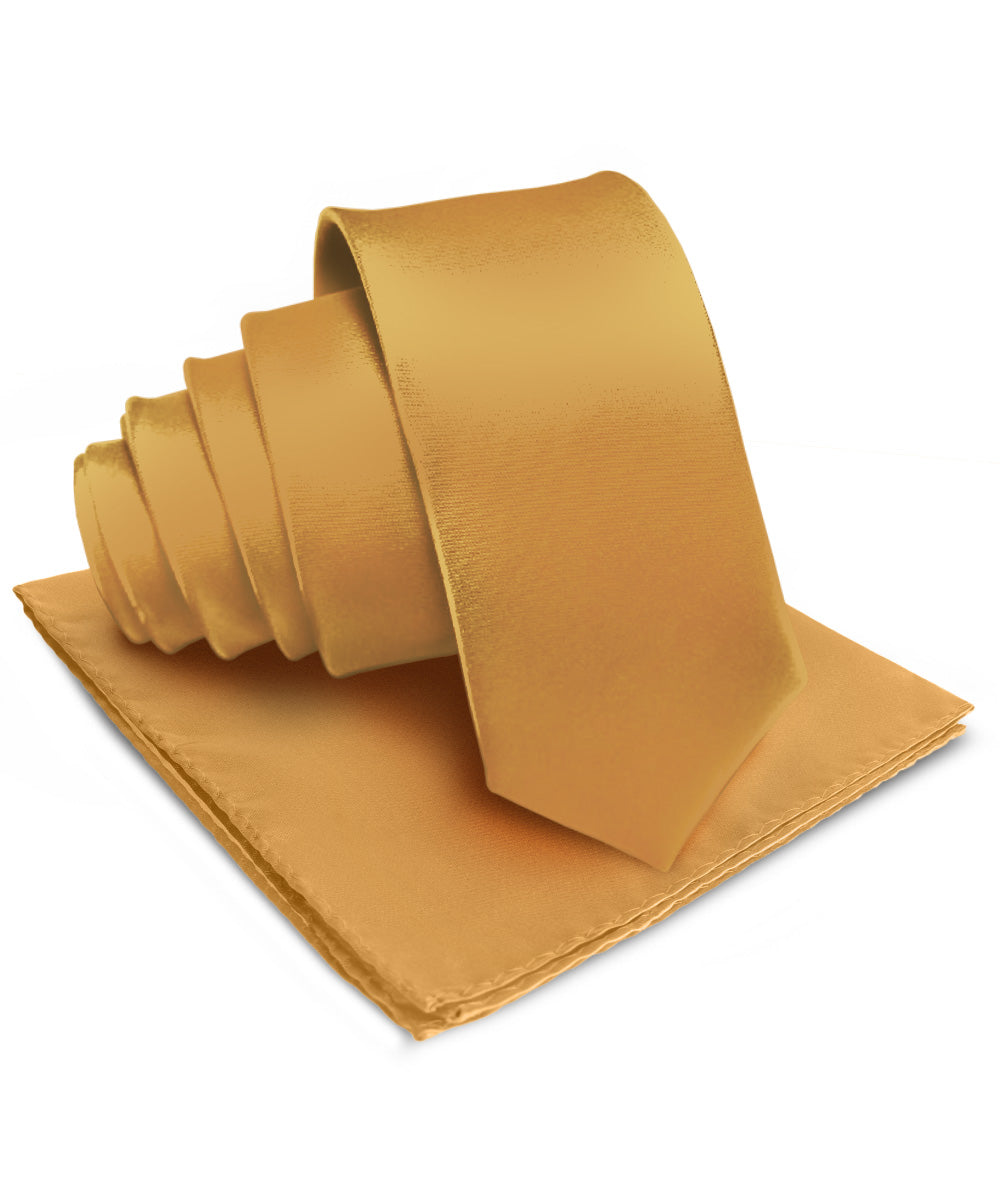 Vittorio Farina Men's Satin Necktie &amp; Pocket Square