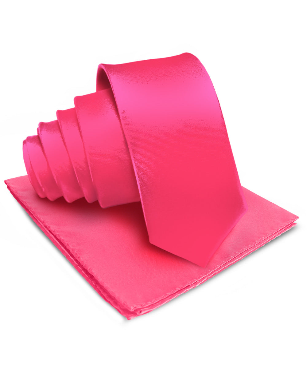 Vittorio Farina Men's Satin Necktie &amp; Pocket Square