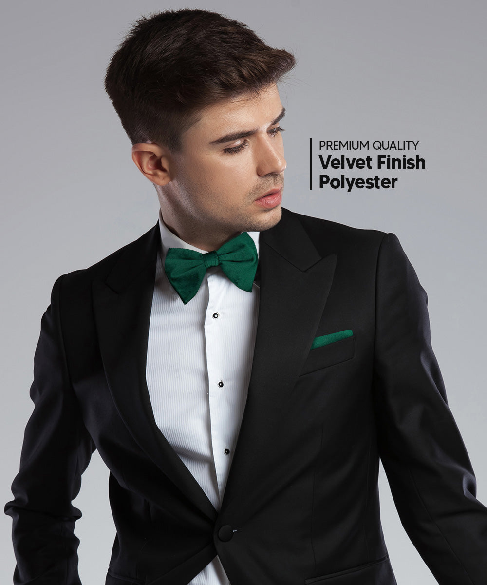 Vittorio Farina Men's Velvet Teardrop Bow Tie &amp; Pocket Square in Gift Box