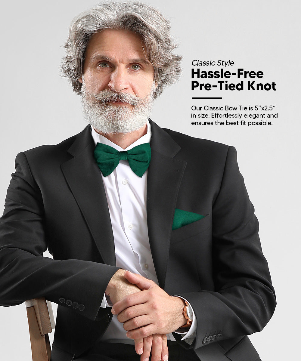 Vittorio Farina Men's Velvet Teardrop Bow Tie &amp; Pocket Square in Gift Box