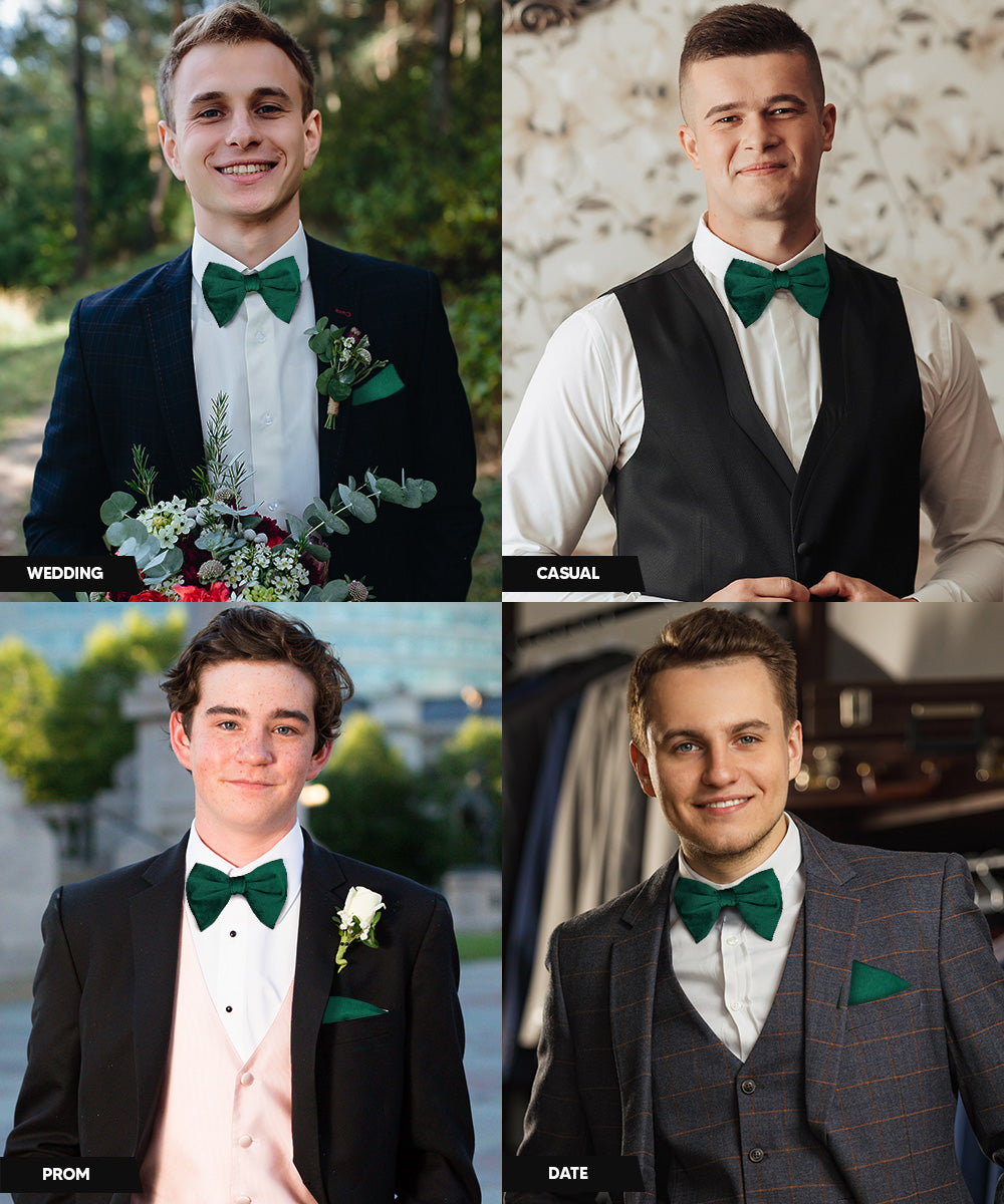 Vittorio Farina Men's Velvet Teardrop Bow Tie &amp; Pocket Square in Gift Box