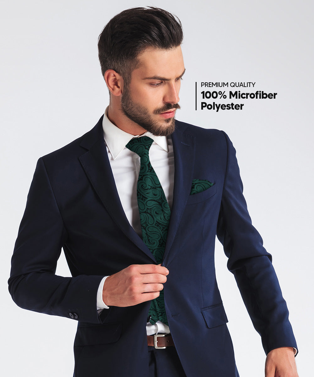 Vittorio Farina Men's Woven Paisley Necktie &amp; Pocket Square