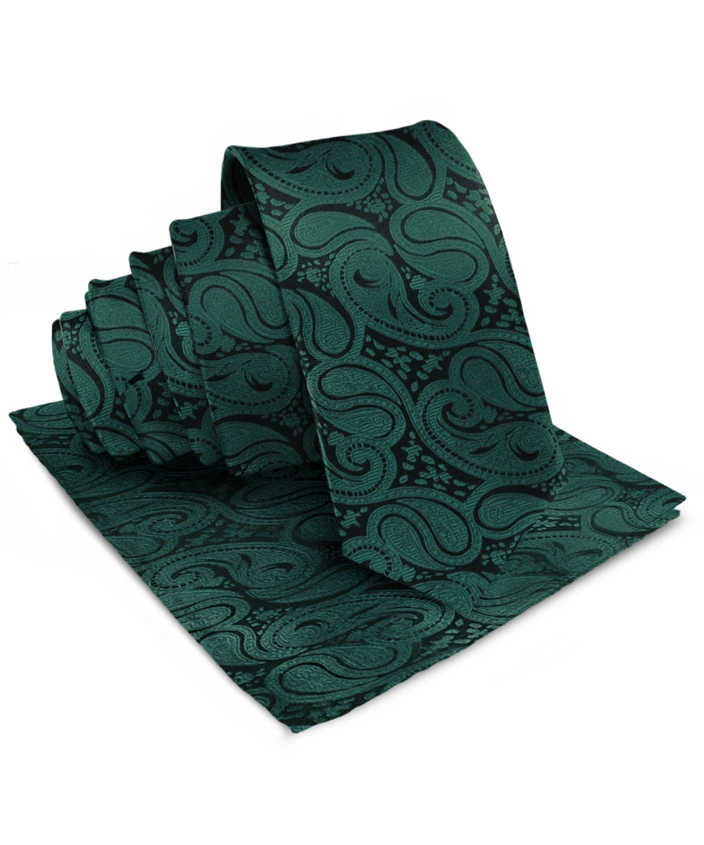 Vittorio Farina Men's Woven Paisley Necktie &amp; Pocket Square