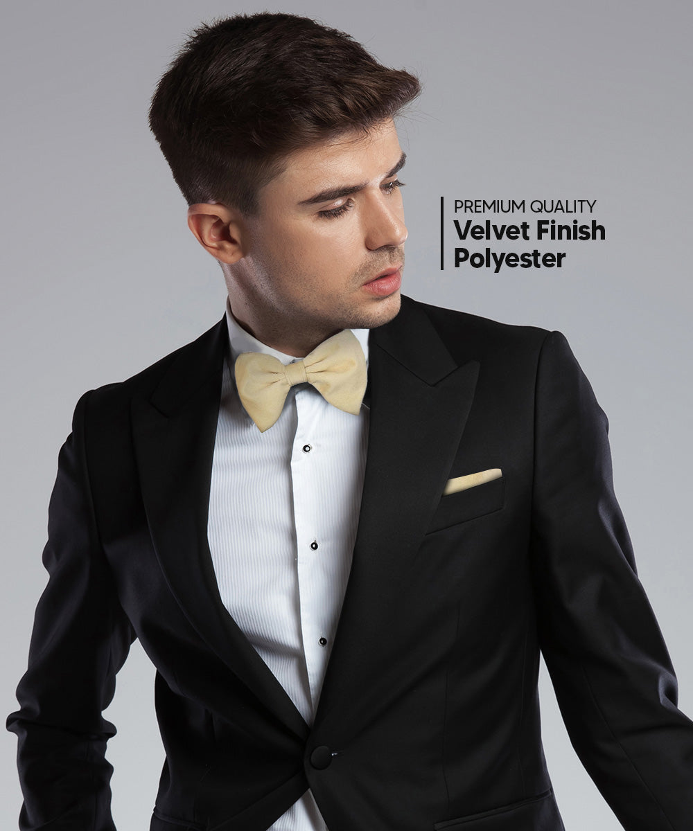 Vittorio Farina Men's Velvet Teardrop Bow Tie &amp; Pocket Square in Gift Box