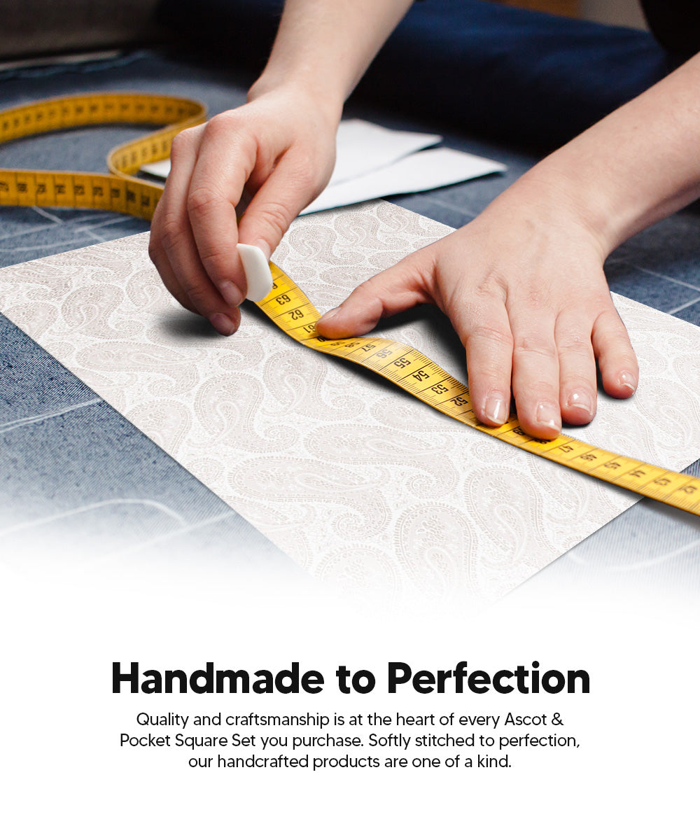 Vittorio Farina Men's Woven Paisley Ascot &amp; Pocket Square