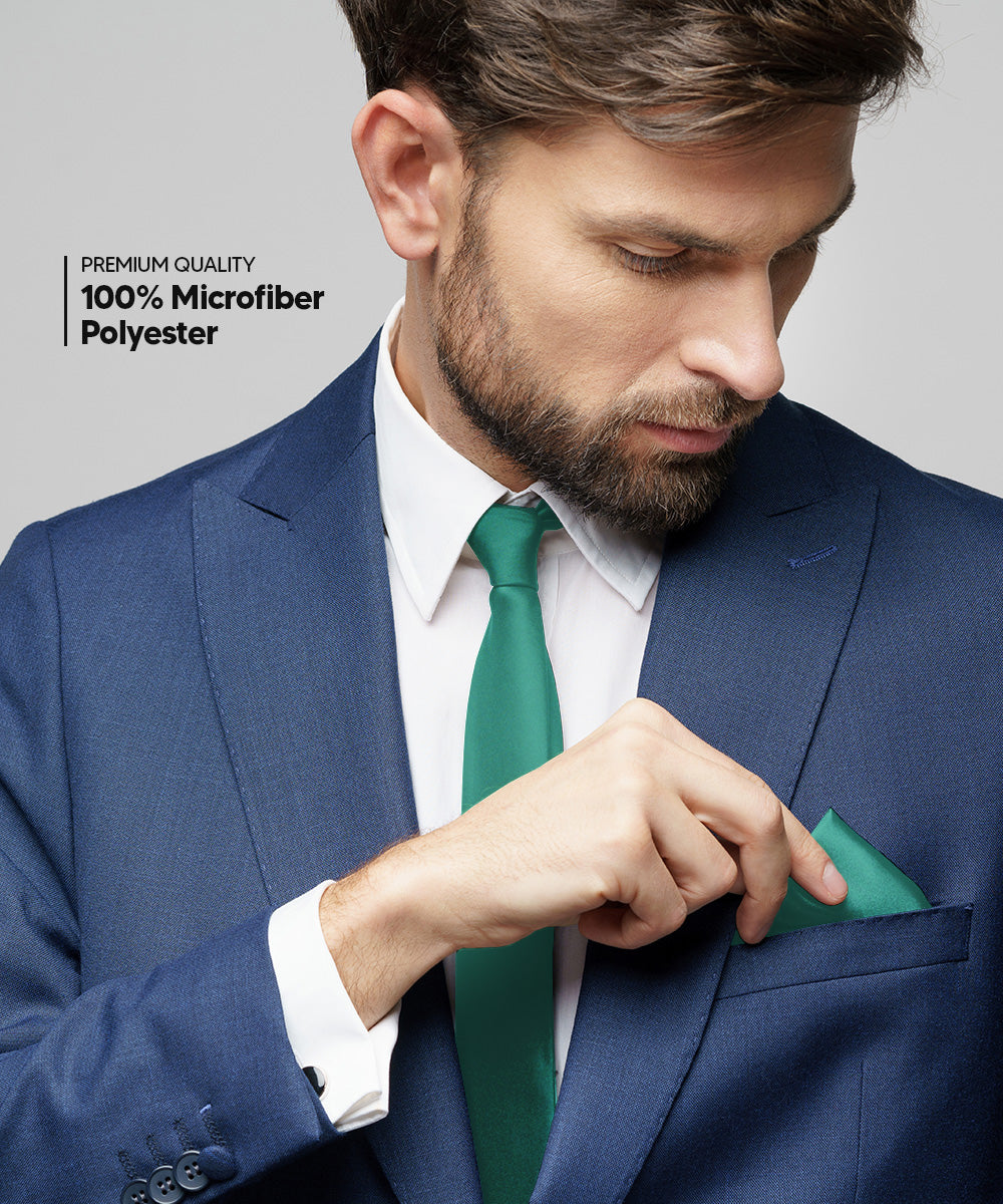 Vittorio Farina Men's Satin Necktie &amp; Pocket Square