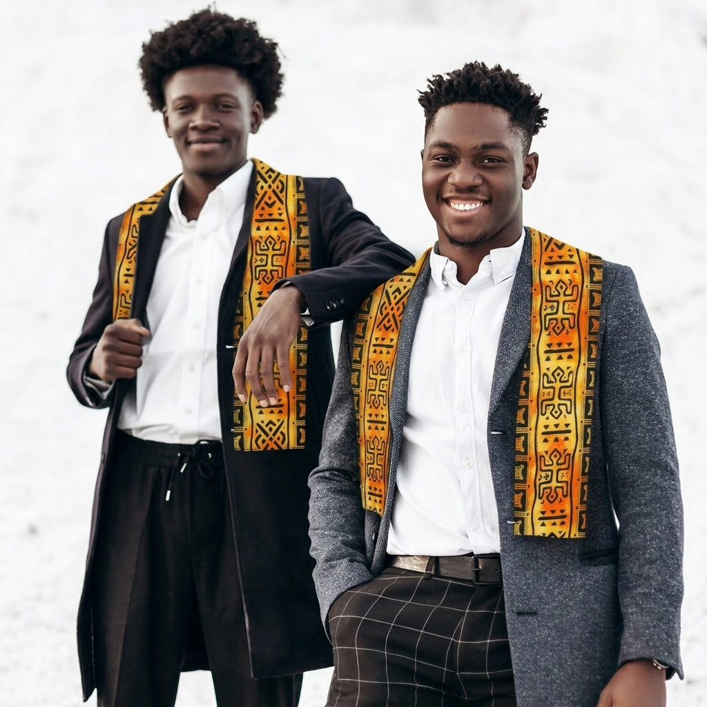 Vittorio Farina Mens' Kente Satin Scarf