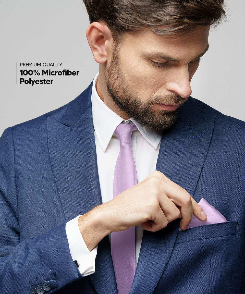 Vittorio Farina Men's Satin Necktie &amp; Pocket Square