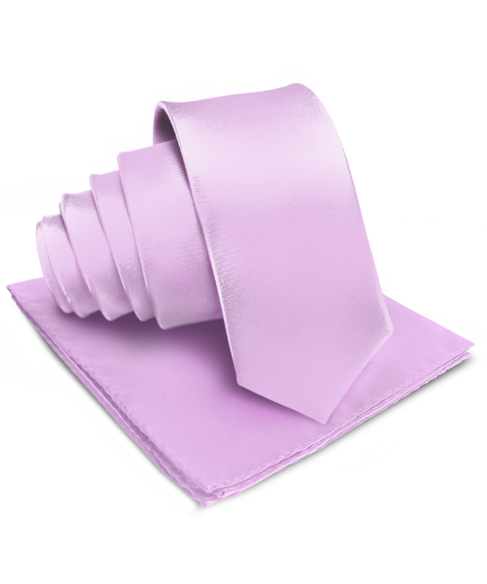 Vittorio Farina Men's Satin Necktie &amp; Pocket Square