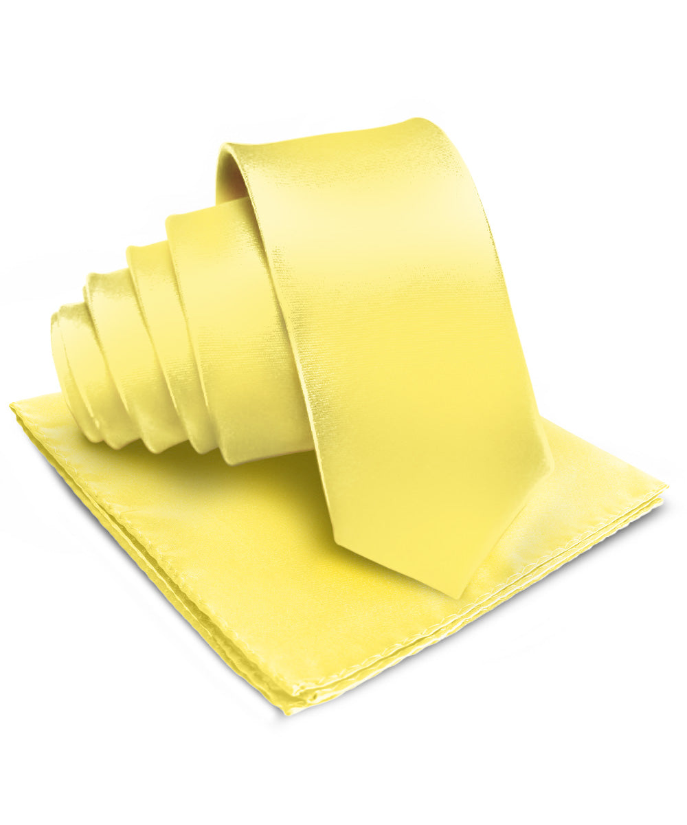 Vittorio Farina Men's Satin Necktie &amp; Pocket Square