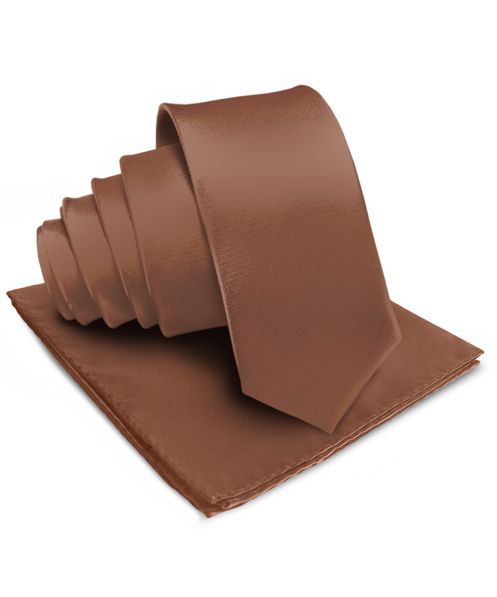 Vittorio Farina Men's Satin Necktie &amp; Pocket Square