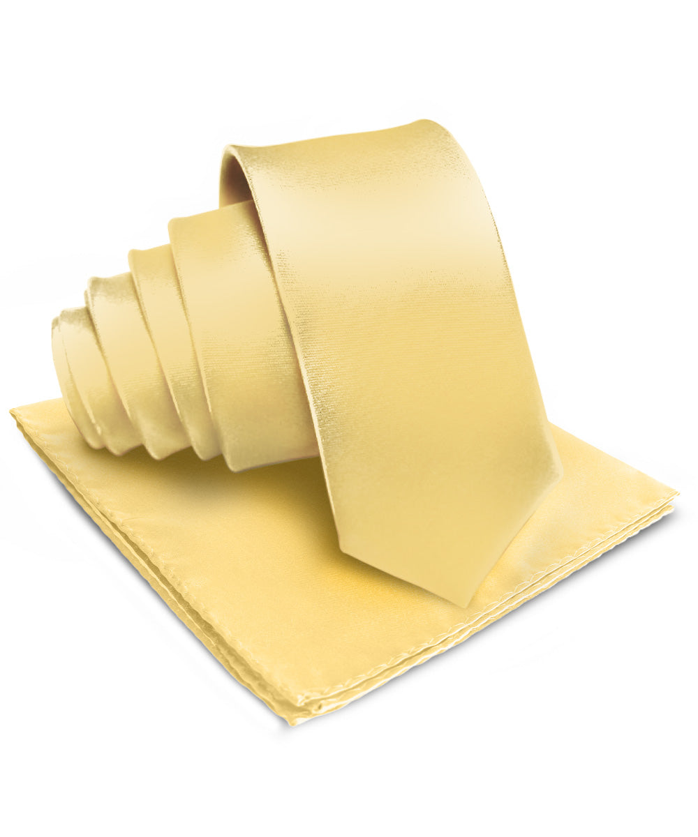 Vittorio Farina Men's Satin Necktie &amp; Pocket Square