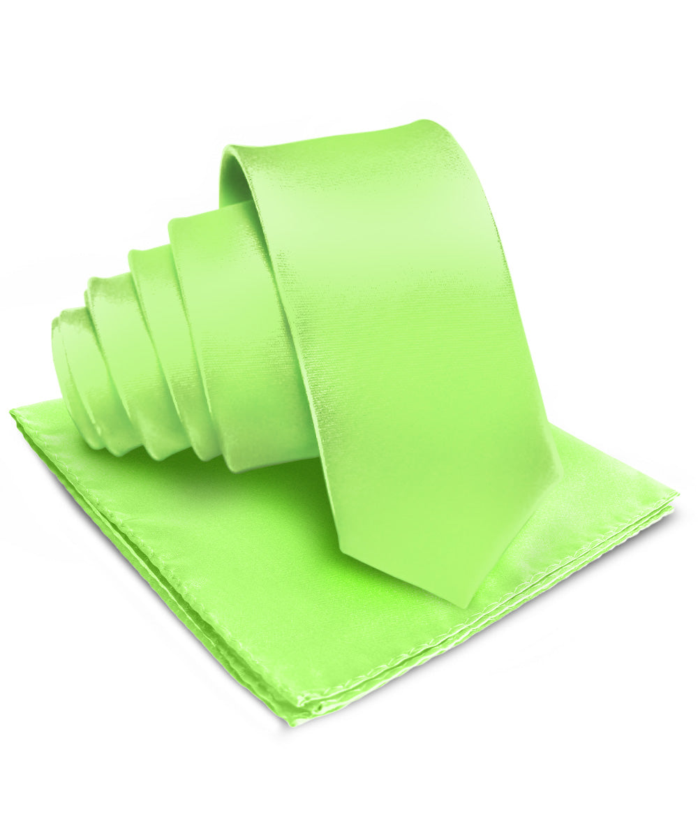 Vittorio Farina Men's Satin Necktie &amp; Pocket Square