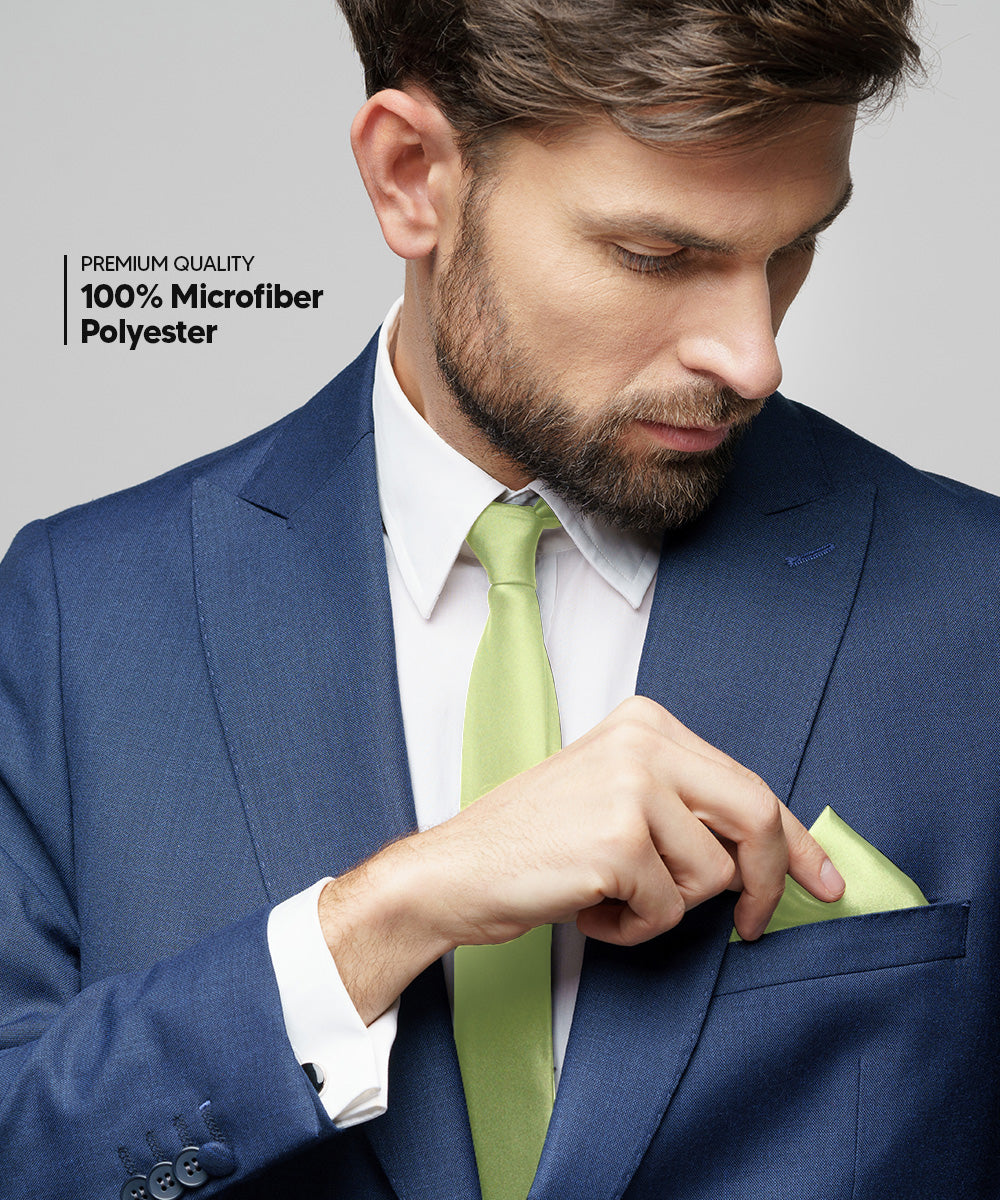 Vittorio Farina Men's Satin Necktie &amp; Pocket Square