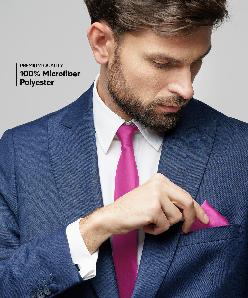 Vittorio Farina Men's Satin Necktie &amp; Pocket Square