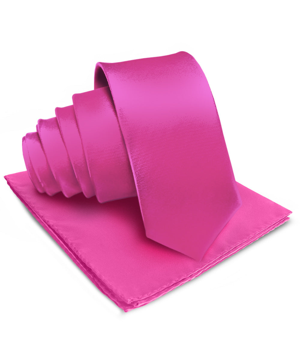 Vittorio Farina Men's Satin Necktie &amp; Pocket Square