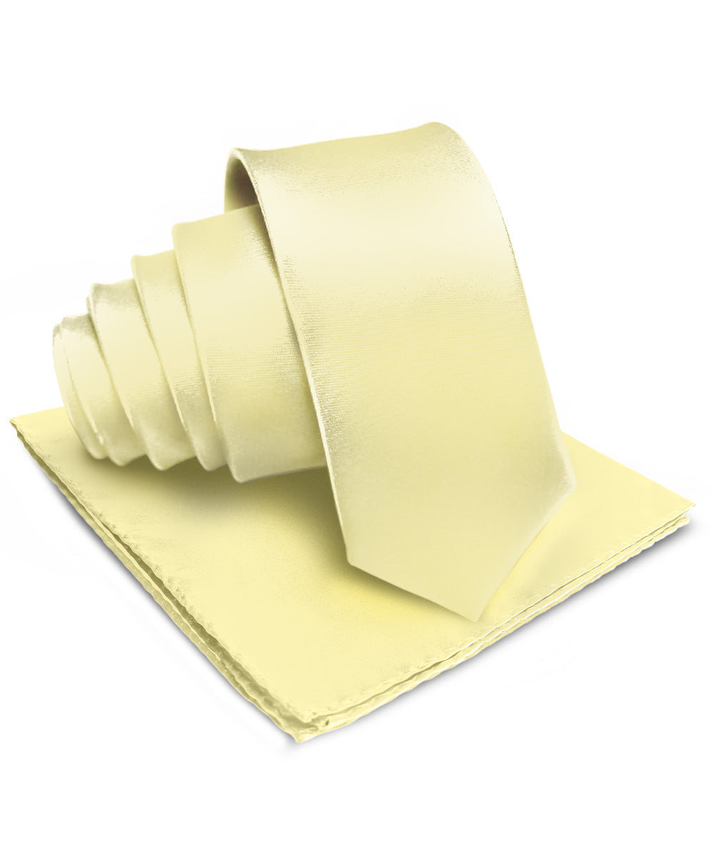 Vittorio Farina Men's Satin Necktie &amp; Pocket Square