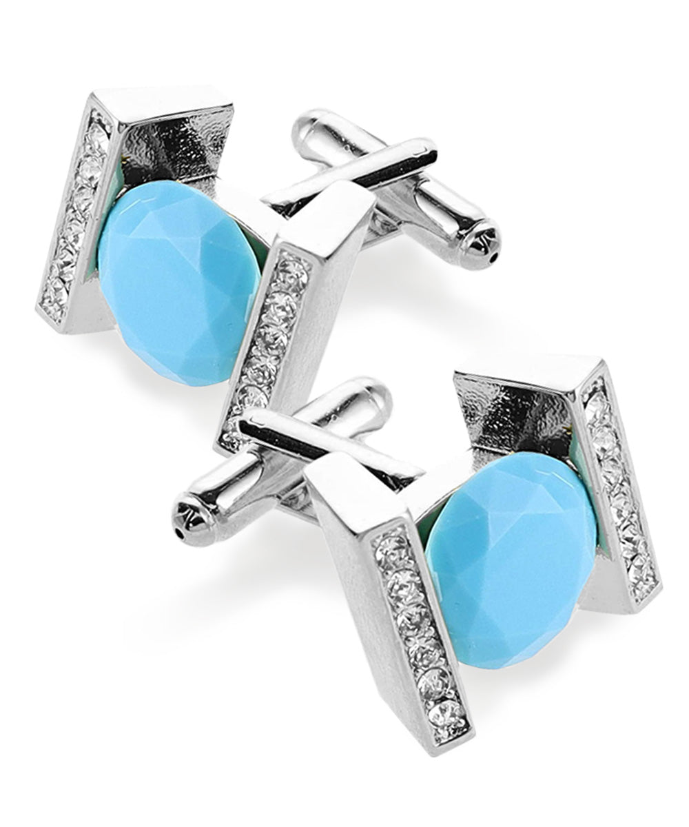 Vittorio Vico Princess Cut Crystal Colorstone Cufflinks: CL14XX Series