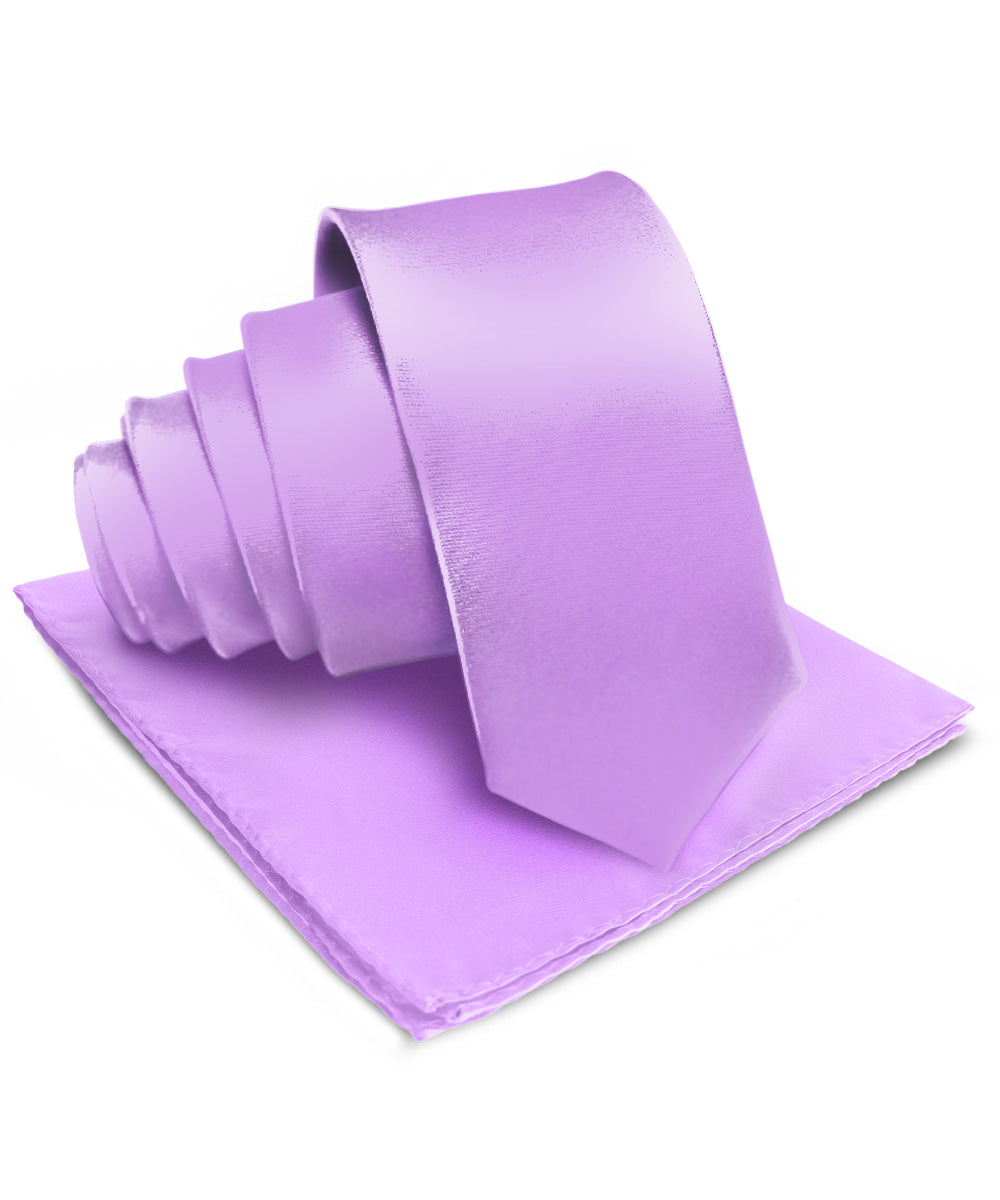 Vittorio Farina Men's Satin Necktie &amp; Pocket Square