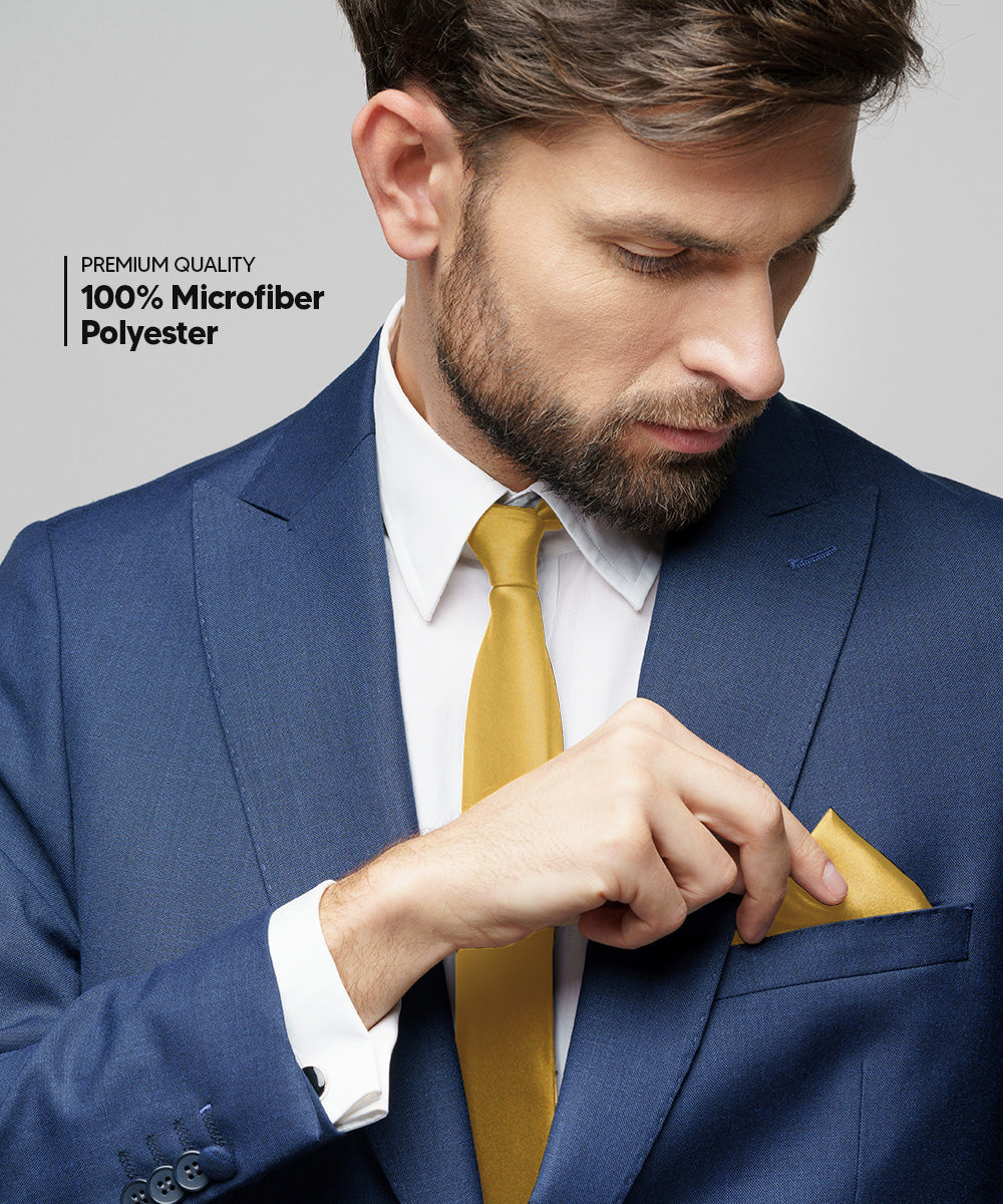 Vittorio Farina Men's Satin Necktie &amp; Pocket Square