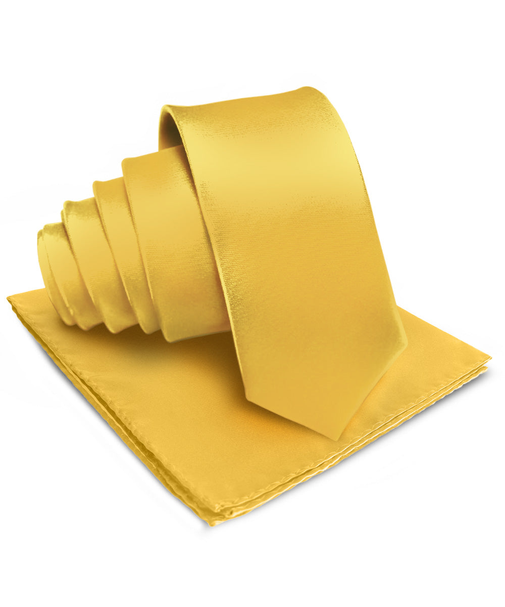 Vittorio Farina Men's Satin Necktie &amp; Pocket Square